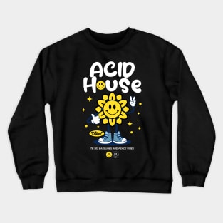 ACID HOUSE  - Peace Vibe Flower (white) Crewneck Sweatshirt